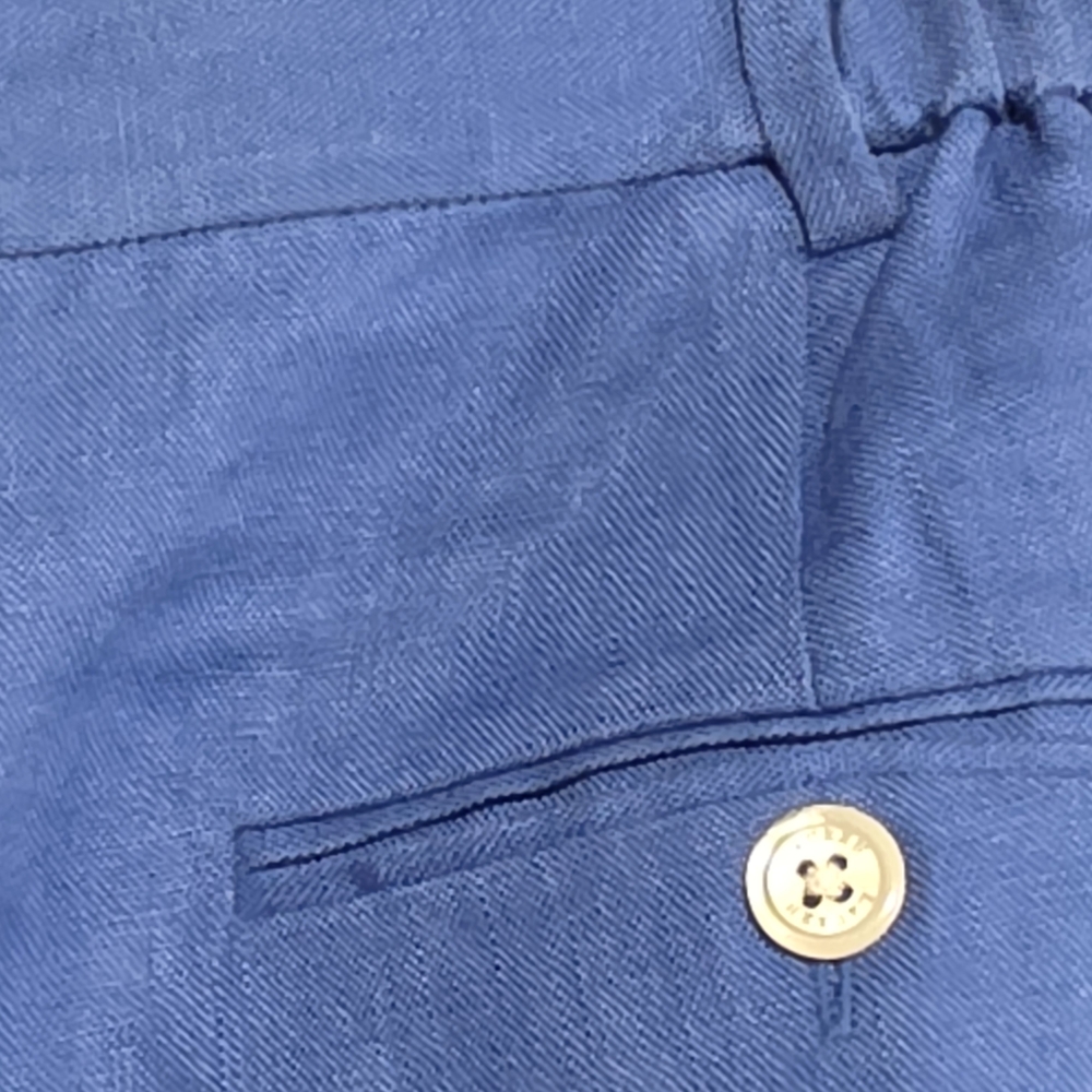 Ralph Lauren Women's Vibrant Blue Linen Lined Pants - Picture 6 of 8